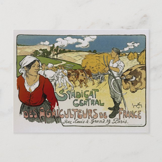 Cartão Postal Syndicat Central Des Agricultures France (Frente)