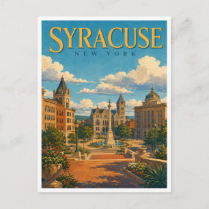 Cartão Postal Syracuse Nova York Clinton Square GeoSaga