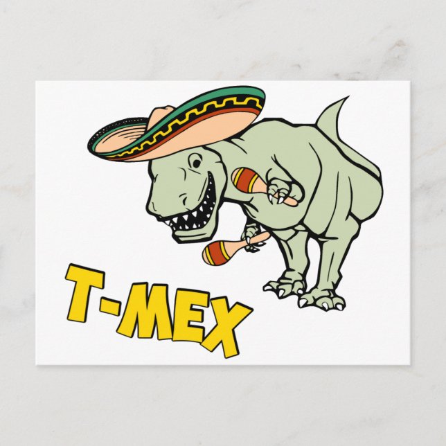 Cartão Postal T-Mex T-Rex Tyrannosaurus Dinossaur Mexicano (Frente)