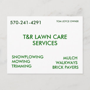 CARTÃO POSTAL T&R CUIDADOS DE CAMADA, SERVIÇOS, ESPUMA DE NEVE,