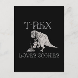 Cartão Postal T-Rex ama biscoitos