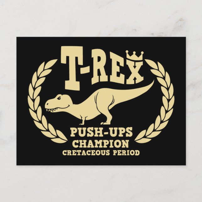 Cartão Postal T-Rex ama os Push-Ups (Frente)