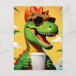 Cartão Postal T-Rex Dinossauro Engraçado 