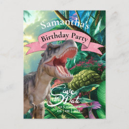 Cartão Postal T Rex, Jurassic World, Menina de Aniversário
