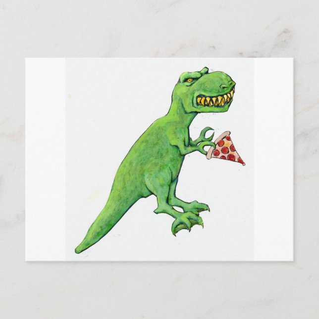 Cartão Postal T-Rex with Pizza (Frente)