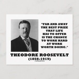 Cartão Postal T. Roosevelt Prêmio de Oportunidade Trabalho Duro