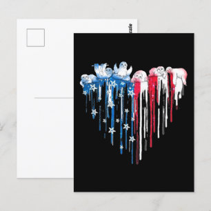 Cartão Postal T-Shirt Cute Animal Blue, De Coração Lenta