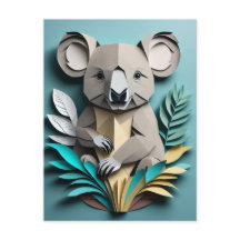 T-shirt de Design de arte em papel Koala 3D