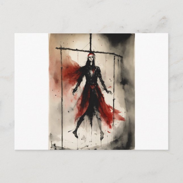 Cartão Postal T-Shirt de Metal Mortal do Circo Demônico (Frente)