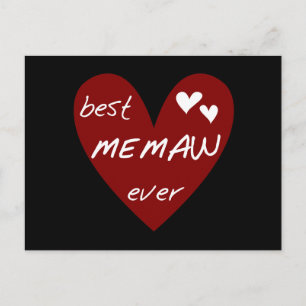 Cartão Postal T-shirt e presentes de Memaw do coração vermelho