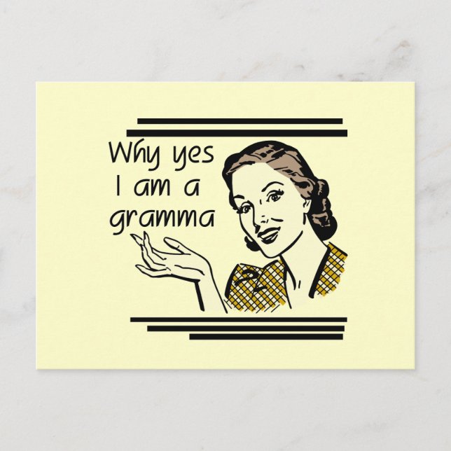 Cartão Postal T-shirt retros e presentes de Gramma (Frente)