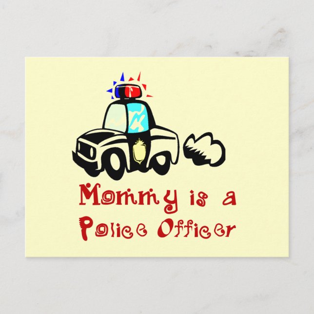 Cartão Postal T-shirts e presentes da polícia mamãe (Frente)