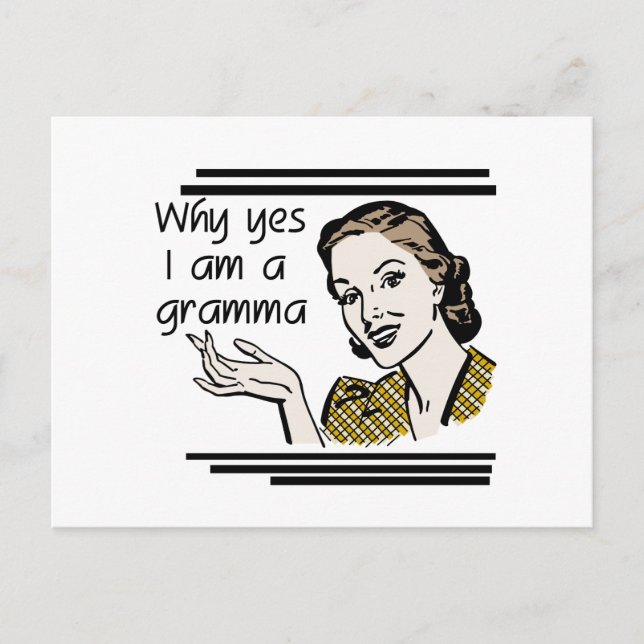 Cartão Postal T-shirts e presentes de vovô retrô (Frente)