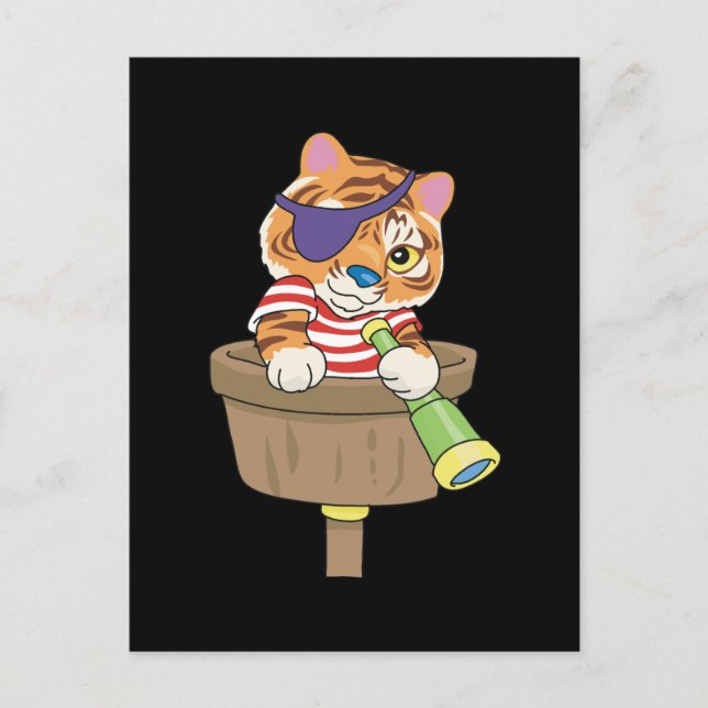 Cartão Postal T-shirts e presentes piratas de gatos (Frente)