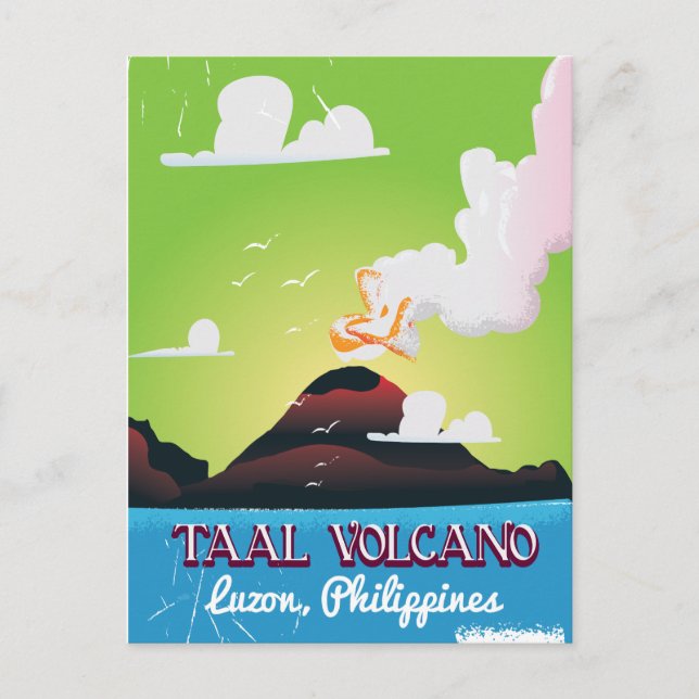 Cartão Postal Taal Volcano Philipp viagens vintage (Frente)