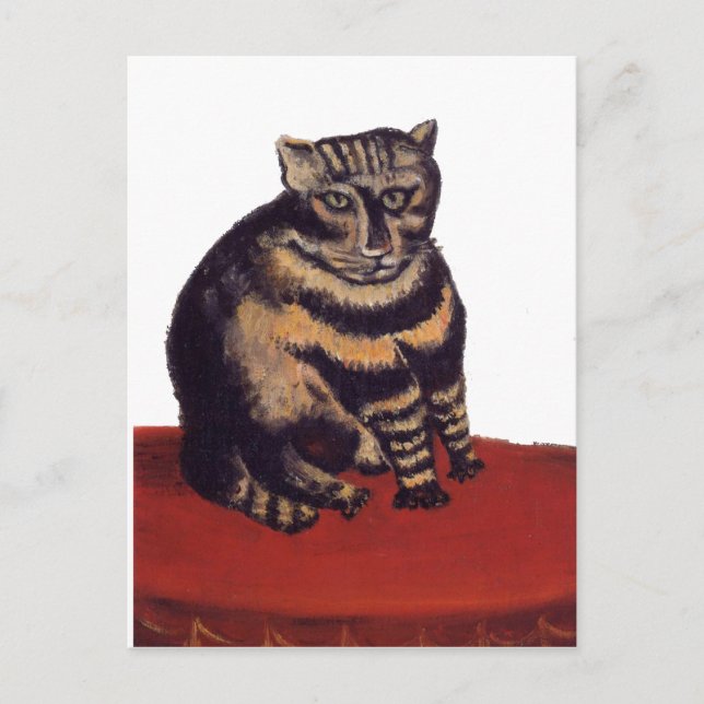 Cartão Postal Tabby Cat by Henri Rousseau (Frente)