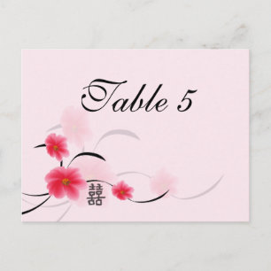 Cartão Postal Tabela Número Placa Flor Rosa Flor Dupla Felicida