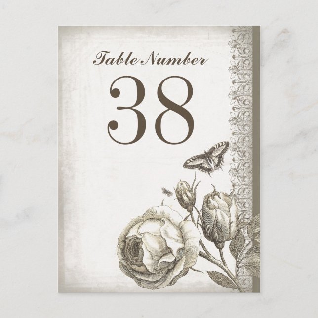 Cartão Postal tabela número vintage cards (Frente)