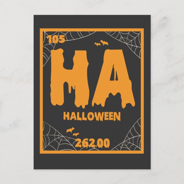 Cartão Postal Tabela Periódica Engraçada de Química de Halloween (Frente)