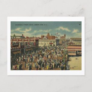 Cartão Postal Tabuleiro de Asbury Park antigo, Nova Jersey