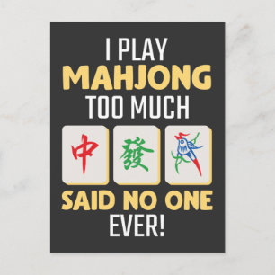 Cartão Postal Tabuleiro de Jogo Mahjong da China Japão Mah Jong