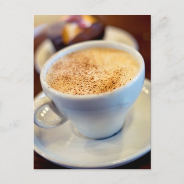 Cartão Postal Taça de cappuccino (Frente)