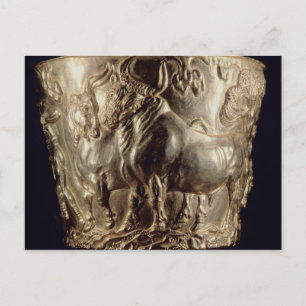 Cartão Postal Taça, representando um touro doméstico