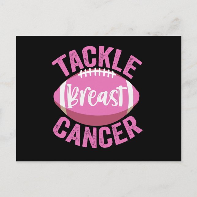 Cartão Postal Tackle Breast Cancer Funny Football Awareness Gift (Frente)