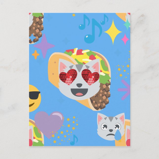 Cartão Postal taco cat emoji (Frente)