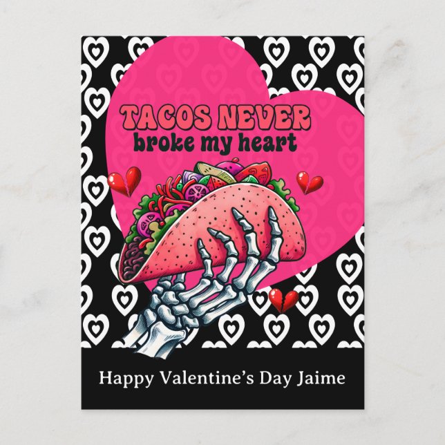 Cartão Postal Taco Hearts Valentines Day Postcard (Frente)