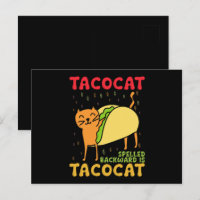 Tacocat Escrito ao Contrário Tacos Gatos Cinco De