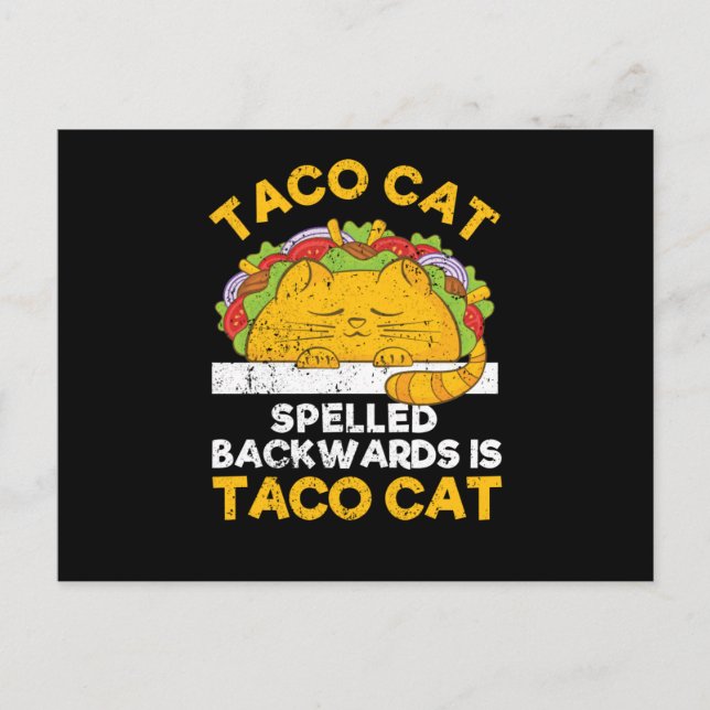 Cartão Postal Tacocat soletrado para trás é Taco Cat (Frente)