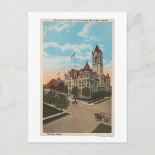 Cartão Postal Tacoma, WA - Vista da Câmara Municipal de Pierce