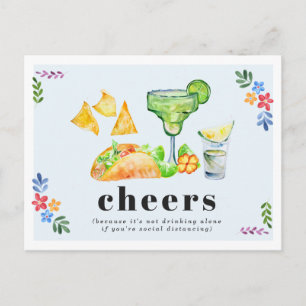 Cartão Postal Tacos de Bebendo Sozinho & Tequila Distanciamento