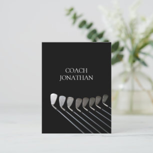 Cartão Postal Tacos de golfe Arte Nome do treinador de golfe par