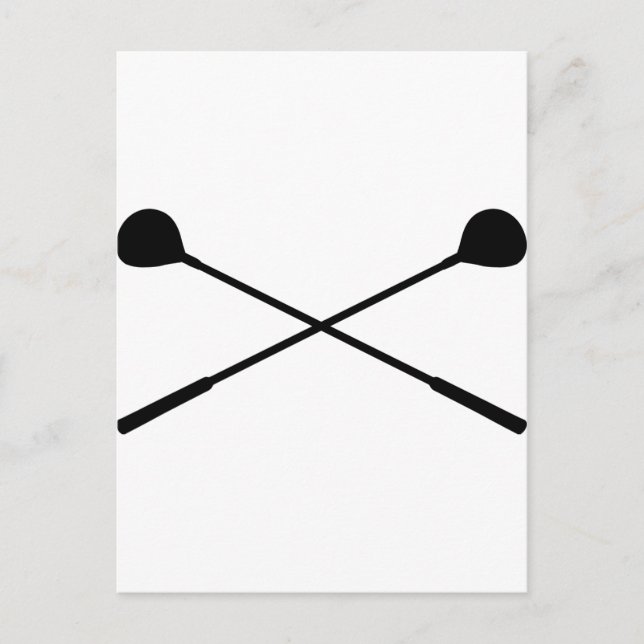 Cartão Postal tacos de golfe cruzados (Frente)