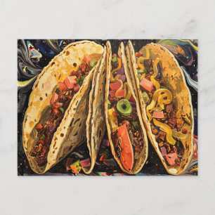 Cartão Postal Tacos em um estilo klimt