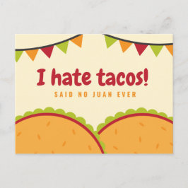 Cartão Postal Tacos Mexicanos Ilustrados Engraçados