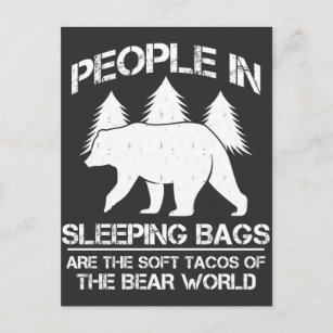 Cartão Postal Tacos Moles do Urso Acampando a Natureza