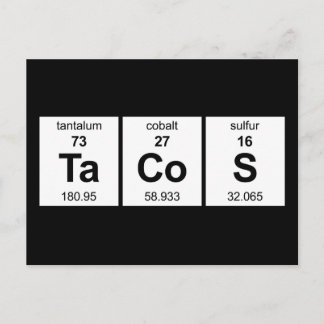Cartão Postal TaCoS Periodic Table