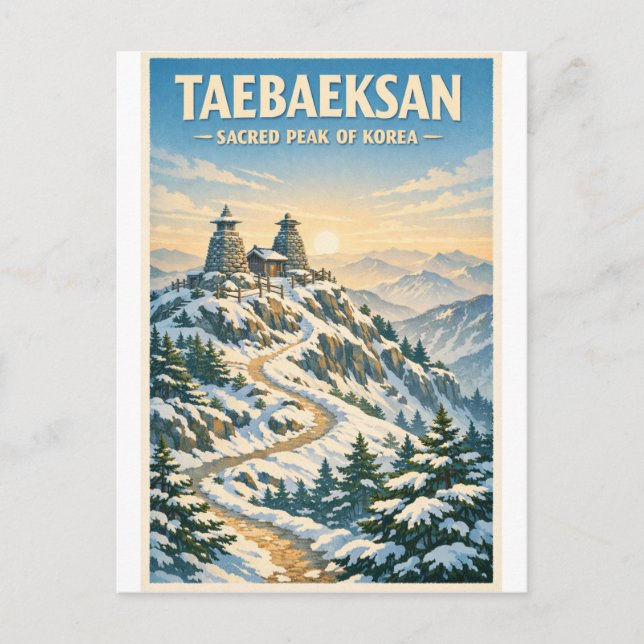 Cartão Postal Taebaeksan Mountain, South Korea, in a classic (Frente)