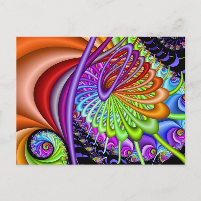 Cartão Postal Taffy Fractal Spiral (Frente)
