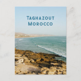 Cartão Postal Taghazout bay and surfers, Morocco travel photo