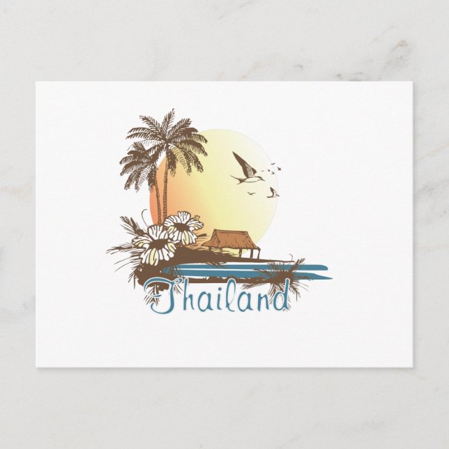 Cartão Postal Tailândia Beach Hut (Frente)