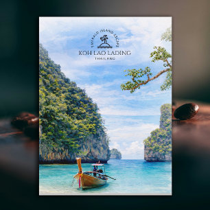 Cartão Postal Tailândia, Ilha Koh Lao Lading   Aquarela 