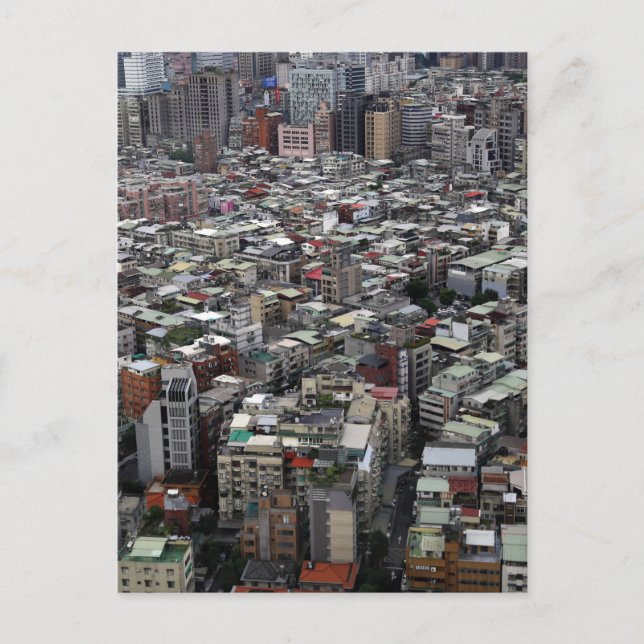 Cartão Postal Taipé, cidade de Taiwan, a partir do ar (Frente)