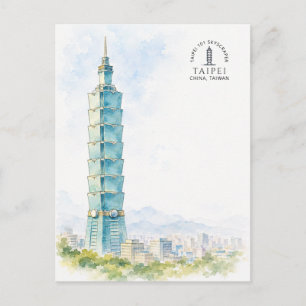 Cartão Postal Taipei China Marco Iconico Famoso   Viagem