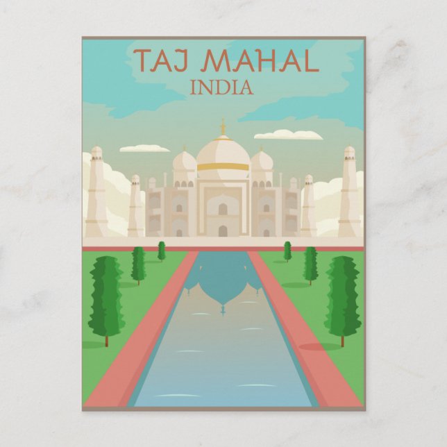 Cartão Postal Taj Mahal, Índia (Frente)