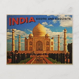 Cartão Postal Taj Mahal India Vintage