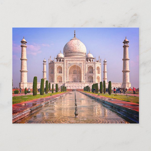 Cartão Postal taj mahal Mausoleum India (Frente)
